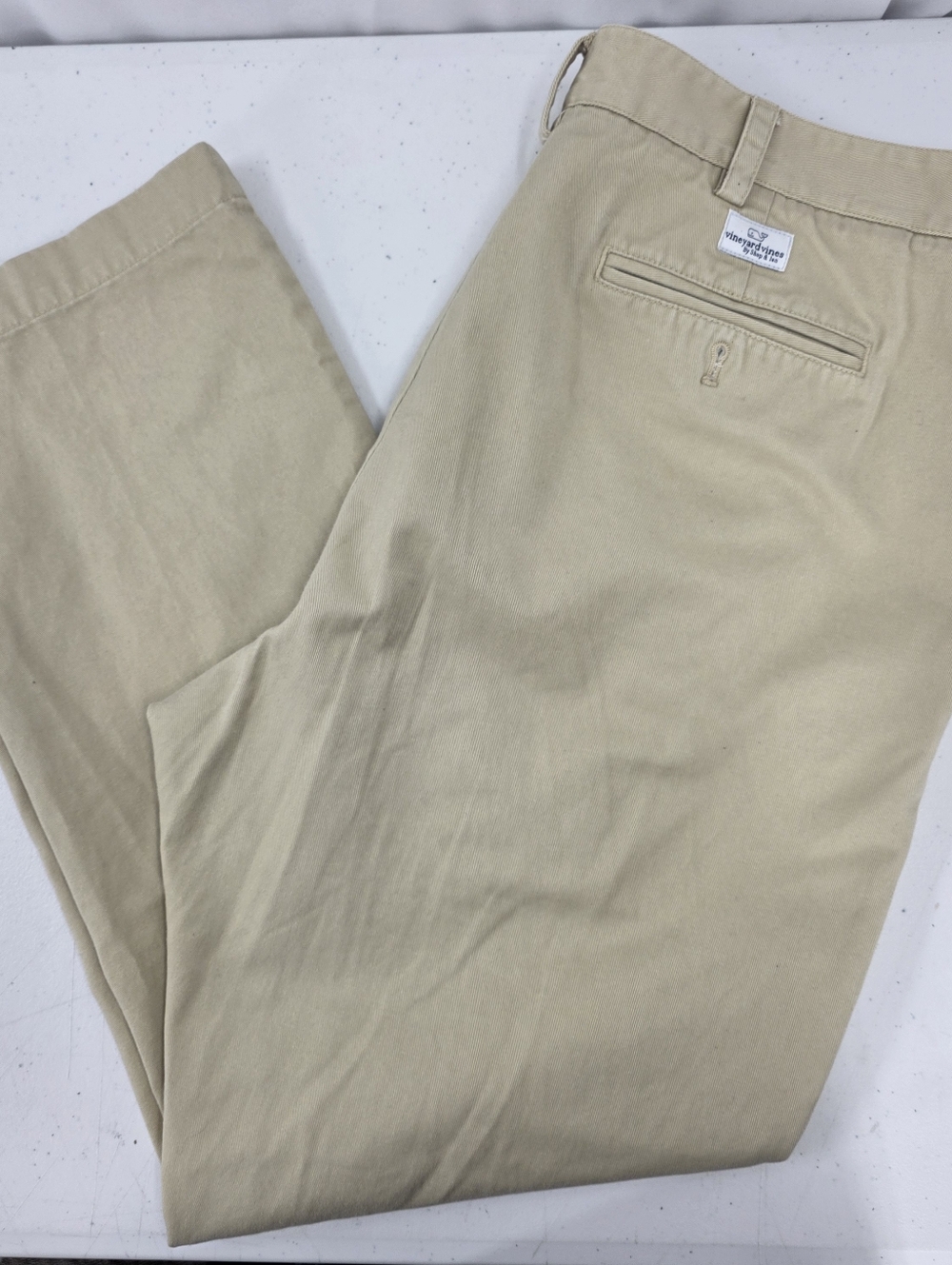 Vineyard Vines Breaker Pants Size 38x30 Beige Khaki Cotton Twill Chinos 1P0131.